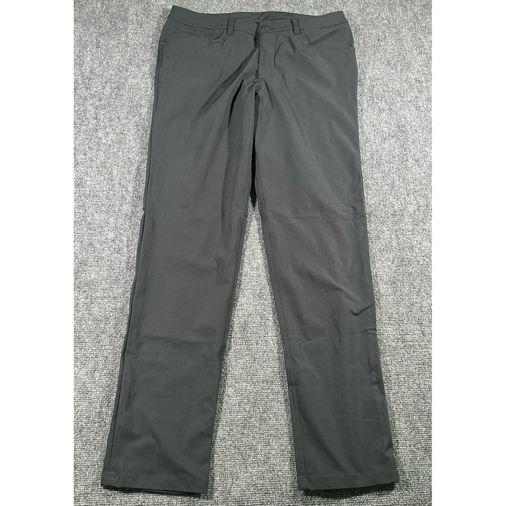 Lululemon ABC Pants Mens 34x33 Grey Straight Leg 5-Pocket Warpstreme LM5ADFS